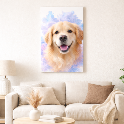 Golden Retriever Pastel Cloud Portrait (Digital Download)