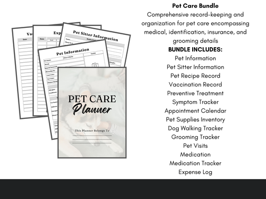 Pet Care Planner Bundle