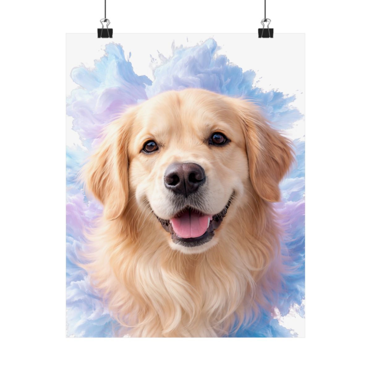 Golden Retriever Pastel Cloud Portrait (Digital Download)